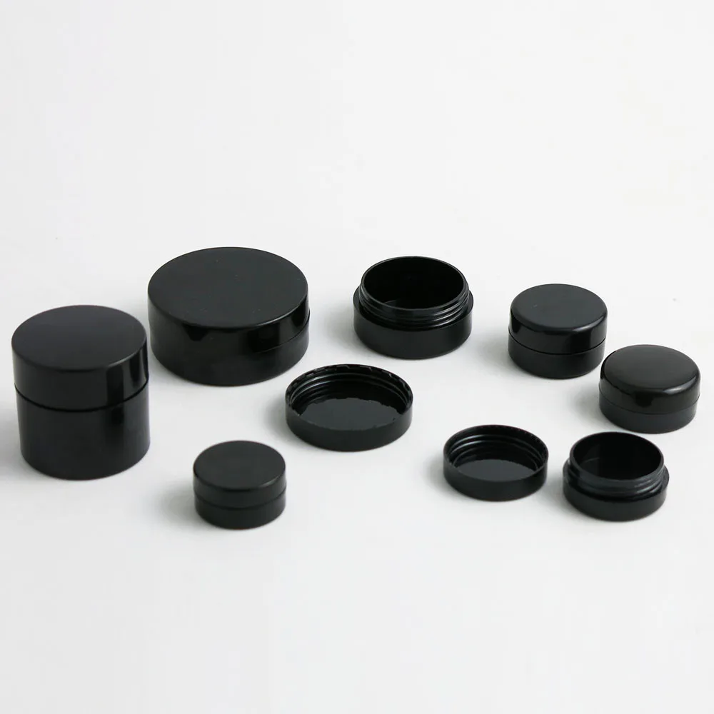 12 x Travel Small 1g 2g 3g 5g 10g 20g jars Pot Box Makeup Nail Art Cosmetic Bead Storage Container MattBlack Portable Cream Jar