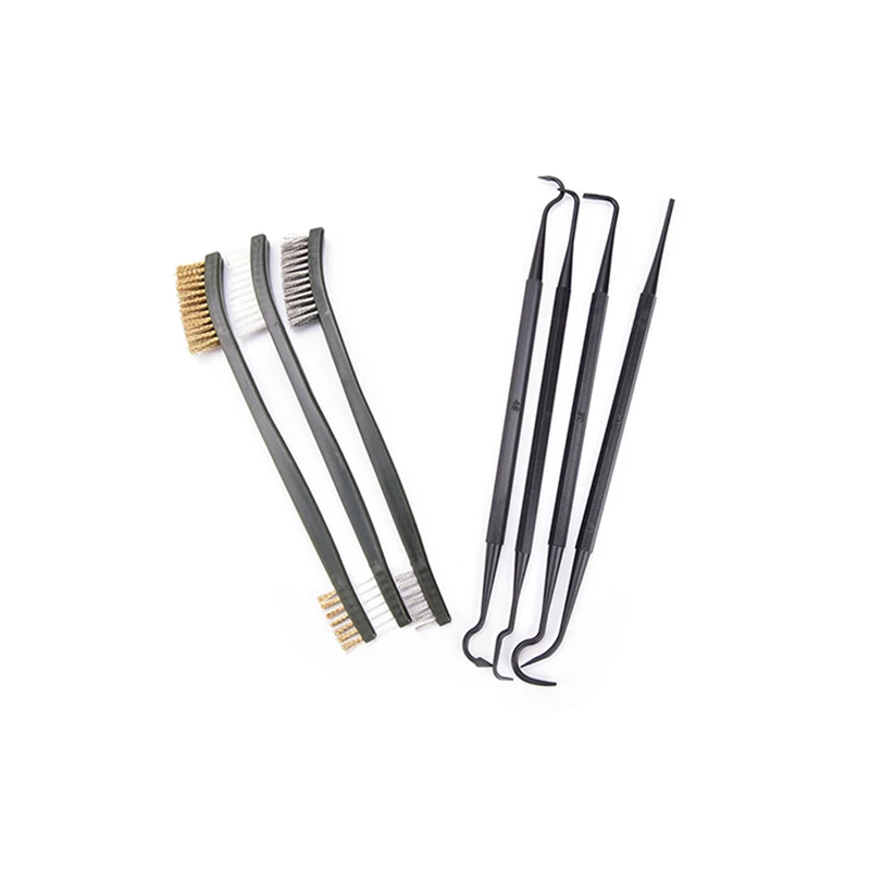 Magorui Airgun 3pcs Steel Wire Brush + 4pcs Nylon Pick Set Universal Rifle Gun Hunting Cleaning Kit