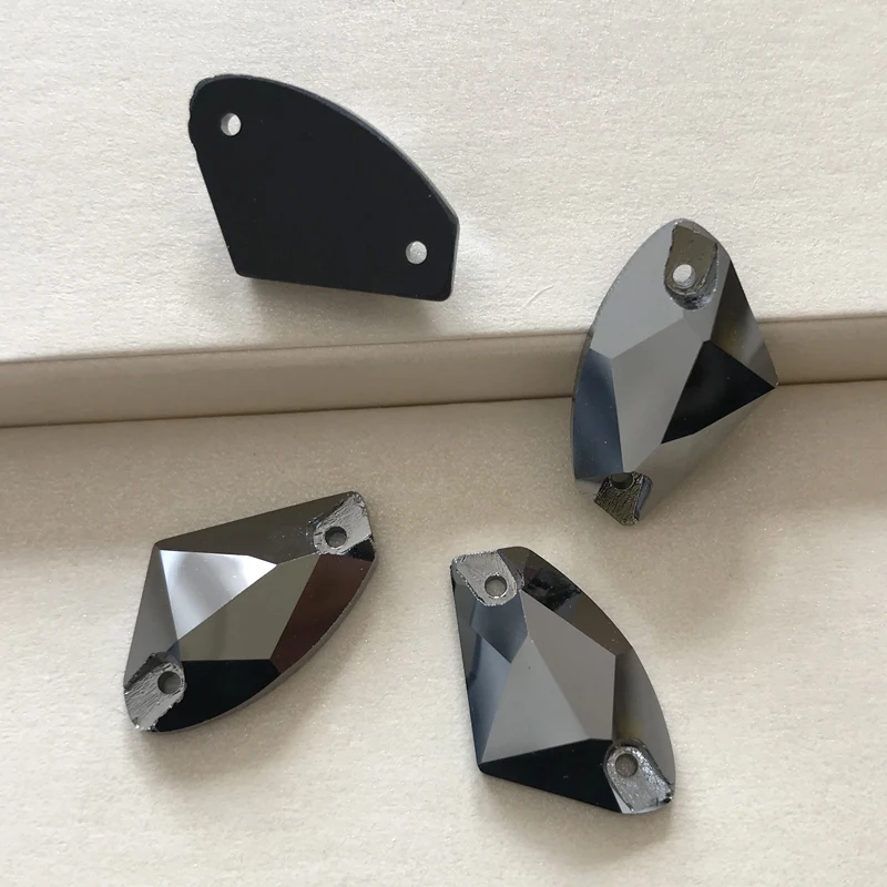 Yanruo 3256 galaktisch alle Größen Jet Hämatit auf Kristall Flatback Strass Stein Nähen Strass Perlen DIY nähen – Detail 3