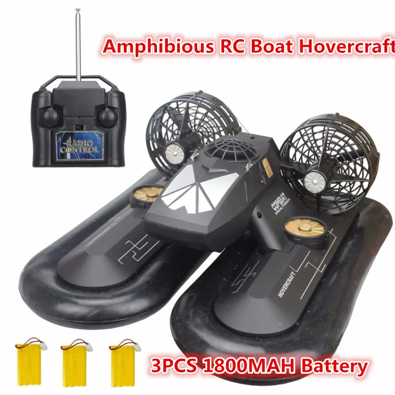 

High Simulation 2.4G 6CH Remote Control Hovercraft Boat RC Boat Hovership Amphibious Transport Dock With 3pcs 1800mah battery to