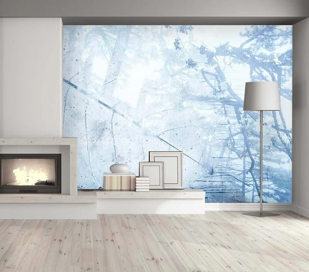 

Decorative wallpaper Light blue mist background wall painting