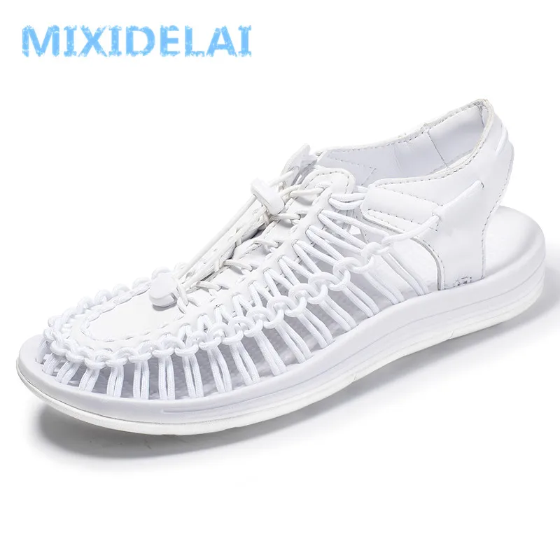 MIXIDELAI Summer Big Size 47 Men Sandals Fashion Handmade Weaving Design Breathable Casual Beach Shoes Outdoor Sandals For Men