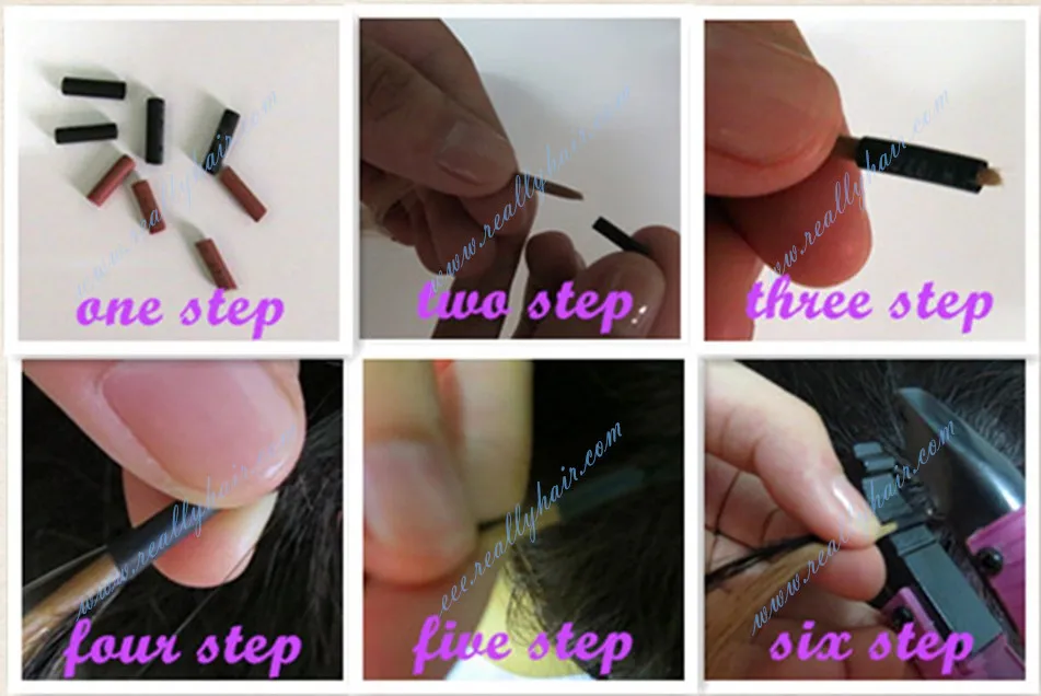 Hair extension heat shrinkable tube with silicon Black glue hot glue hair extension hair extension buckle 500pcs/bag