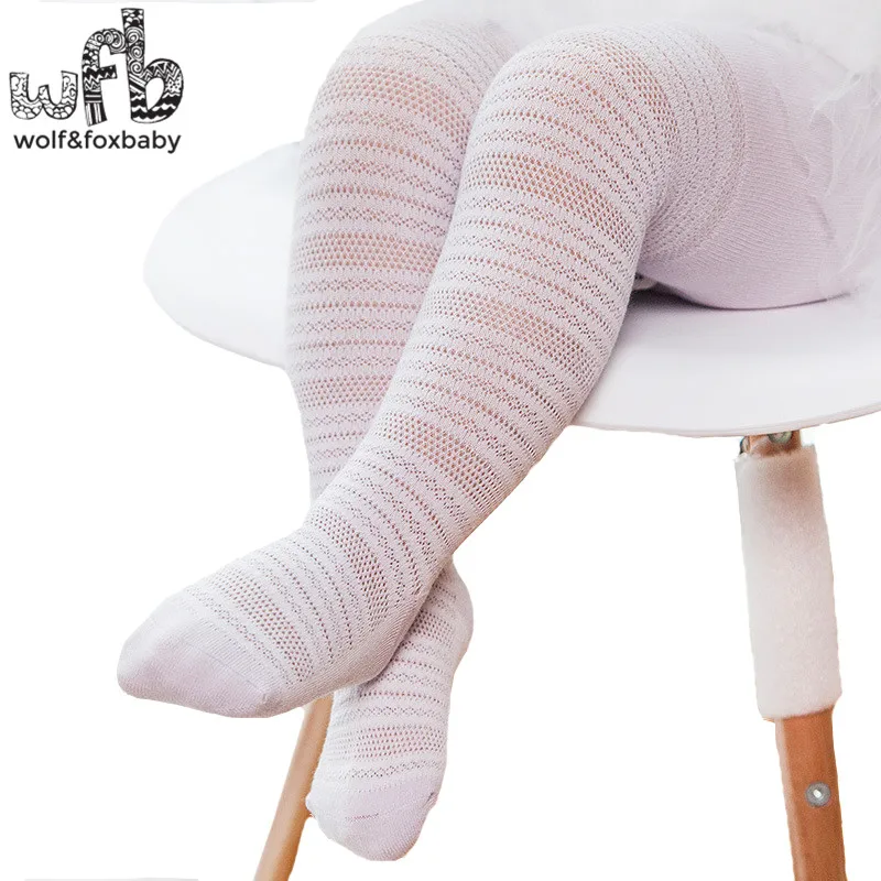 Retail 0-10years tights stockings Hollow solid color cotton children Kids infant Baby spring summer autumn fall