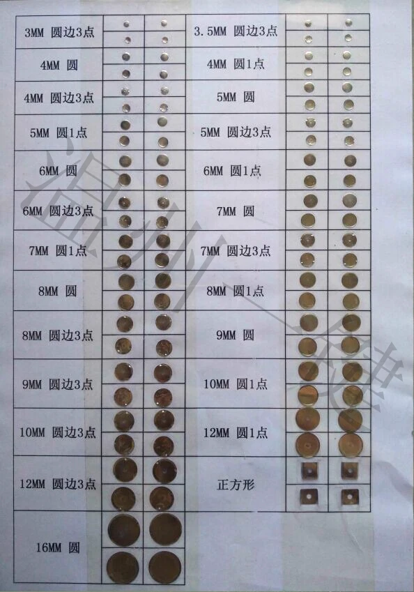 100PCS TP-002 Circularity shape metal dome reset switch shrapnel diameter 9/16mm touch the switch membrane switch,without spot