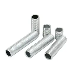 10 piezas M10 Metal tubo roscado completo tornillo de conexión de Zinc junta de pezón para accesorios de iluminación DIY