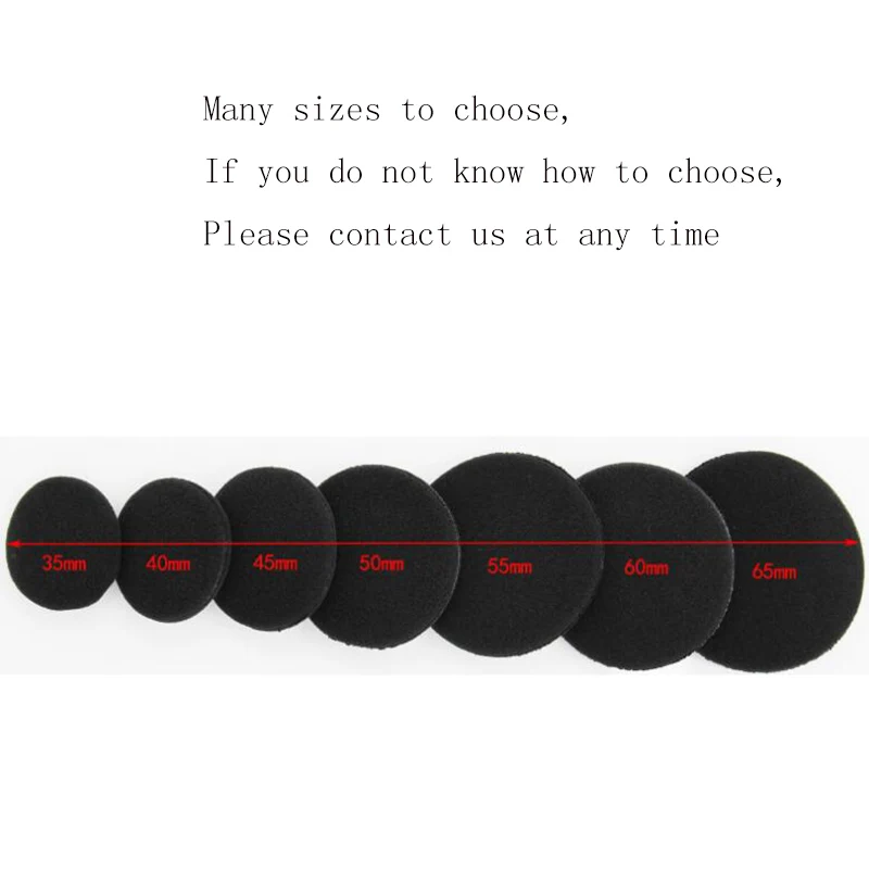 Coppia cuscinetti auricolari in spugna morbida in spugna morbida di dimensioni 35mm 40mm 45mm 50mm 55mm 60mm 65mm auricolari