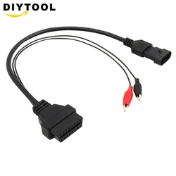 For Fiat 3 Pin Alfa Lancia to 16 Pin OBDII OBD2 obd-II connector Adapter Auto Car Cable obd for fiat 3pin Diagnostic Cable