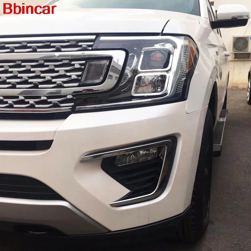 

Bbincar ABS Chrome Front Fog Light Lamp Cover Trim Chromium Foglight Bezel Styling Decoration 2pcs For Ford Expedition 2018 2019