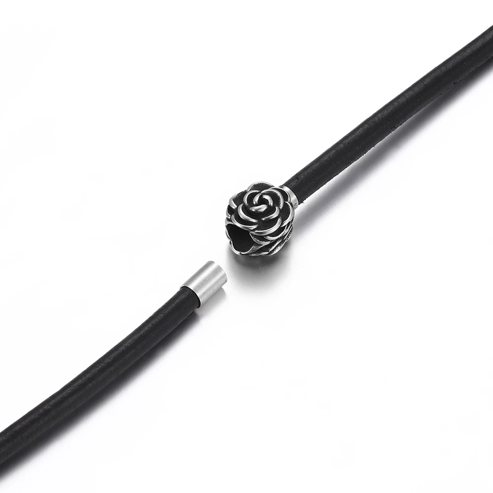 Stainless Steel Magnetic Clasp Flower Hole 5mm Leather Cord Clasps Magnet Buckle DIY Bracelet Jewelry Making Closure Components
