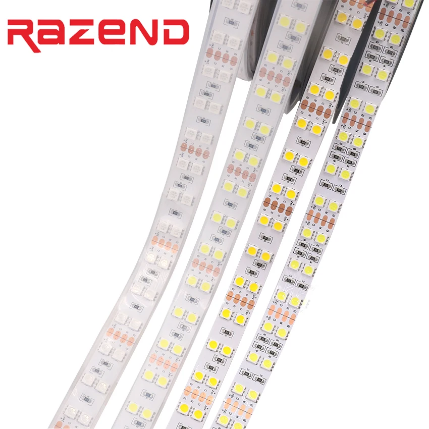 DC 24V RGB led strip Double Row 120led/m SMD 5050 waterproof  Flexible ribbon 600 led tape light warm White 5m