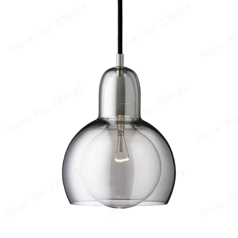GZMJ Modern Brief LED Pendant Lights Transparent/Gray/Abmer Glass Ball Bedroom Hanglamp E27 Living Room Dining Room Hanging Lamp image 4