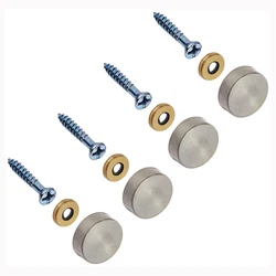 4 Pcs 16mm Stainless Steel Caps Decorative Mirror Nails