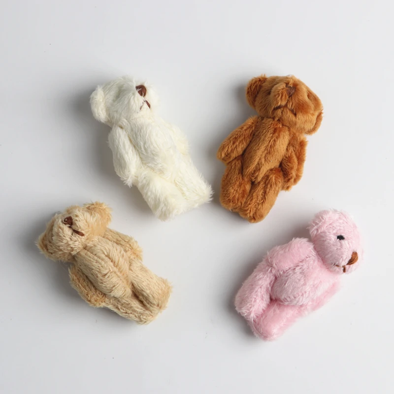 1pc 4.5/6.0cm Plush Jointed Teddy Bear  and Bunny Rabbit Garment & Hair Accessories TOY DOLL