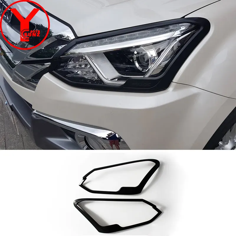 

black head light covers For ISUZU mux 2017 2018 2019 ABS headlights lamp car cover auto parts accessories for isuzu mu-x YCSUNZ