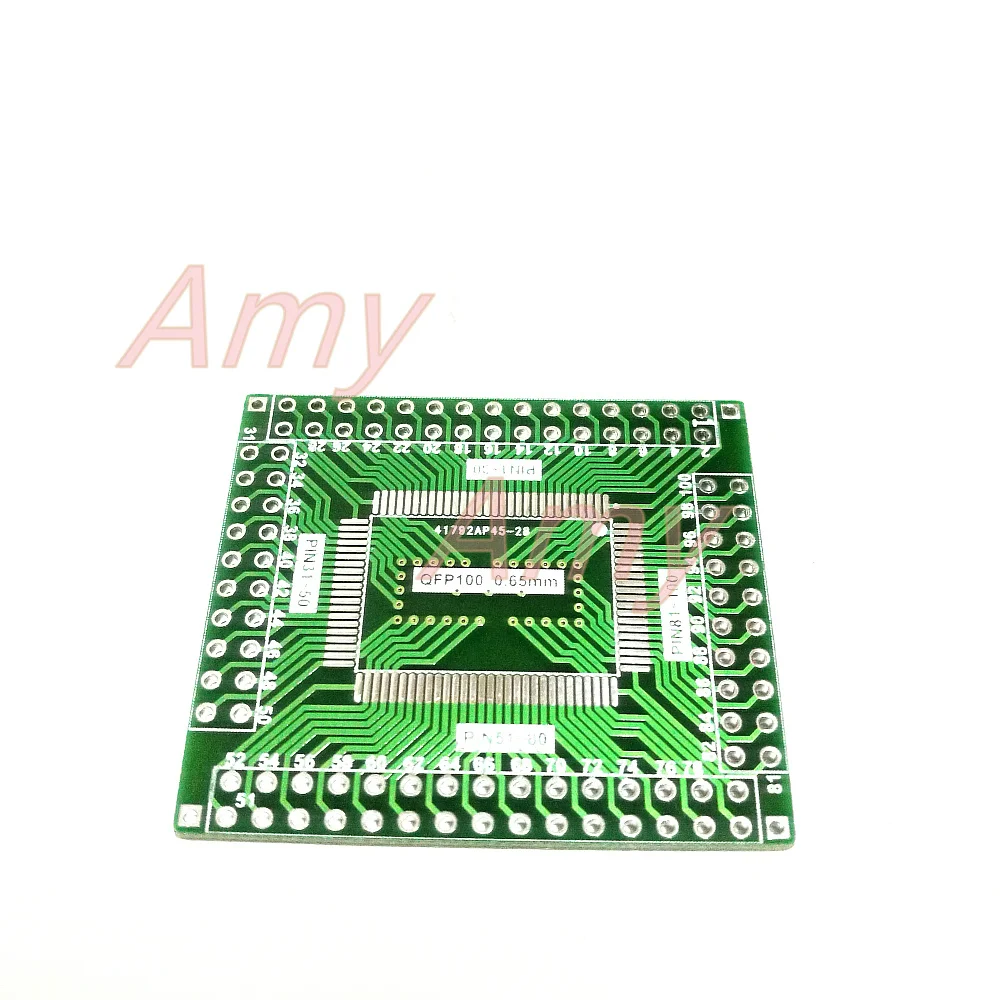 10pcs/lot  LQFP100 turn DIP adapter plate 0.65mm pin pitch RTL8019 Ethernet chip cy7c68013