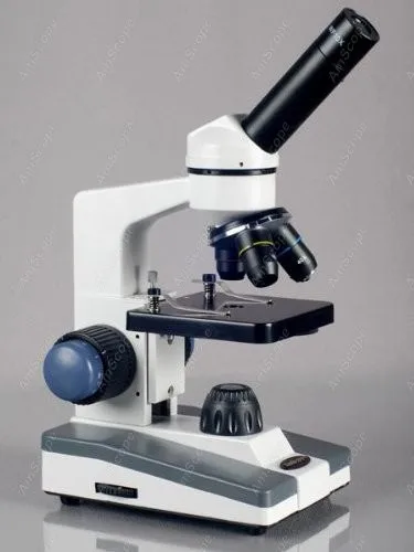 Biological Science Student Microscope--AmScope Supplies 1000X Biological Science Student Microscope + Prepared & Blank Slides