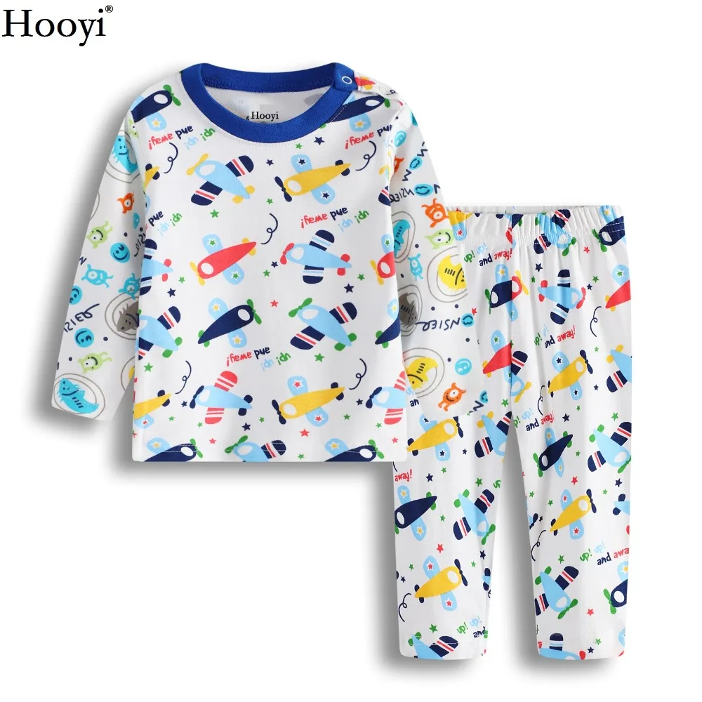 Hooyi Baby Boys Clothes Set Long Sleeve Children Pajamas Clothing Sets Baby Sleepwear Cotton Sleep Sets 3-24Month Bebe Clothing