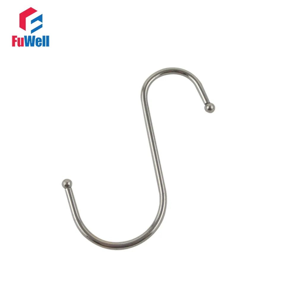 10pcs S Shaped Hooks Kitchen Hanger Storage Holders for Clothes Pot Pan Kitchen Hooks Holder 99mm Length Hangers