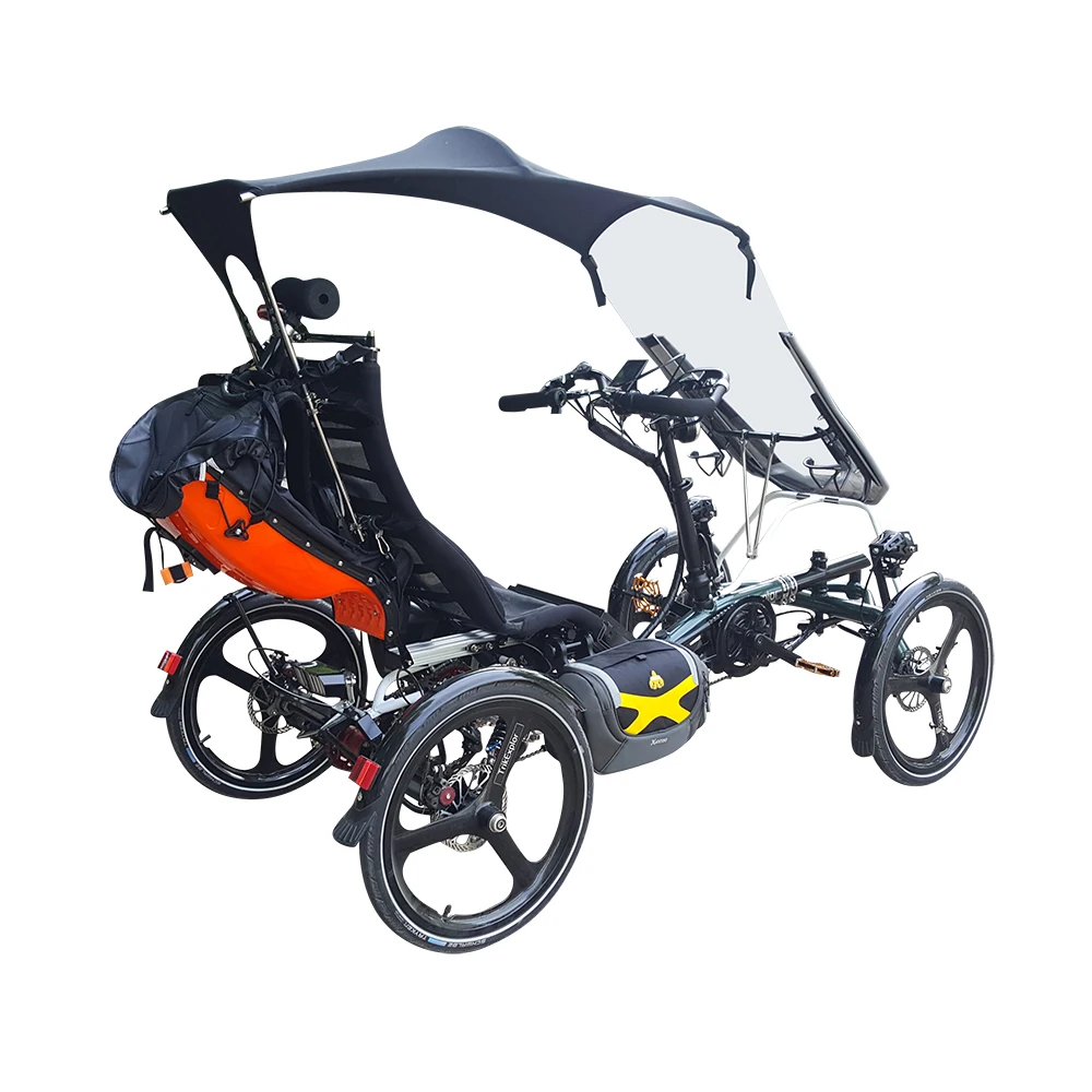 City Commuting High Seat 500watt Mid Drive Motor Aluminum Alloy Frame Recumbent Quad