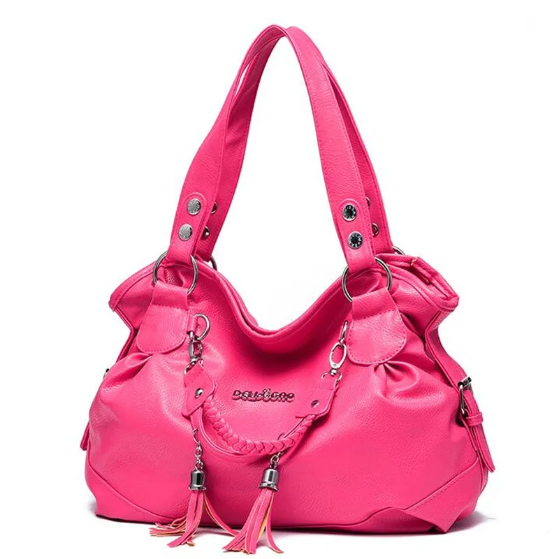 Imagem -02 - Novas Bolsas de Couro de Luxo para Mulheres Marca Falso Designer Borla Alta Qualidade Bolsas do Mensageiro Sac a Principal Femme Lidar com 2023