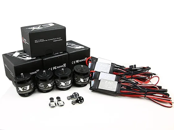 4sets RCTimer Trooper Q700 Skyhero Spyder Power System w/ X3 470KV Motors / T40A ESC / 13x6.5'' Carbon Fiber Propellers Combo