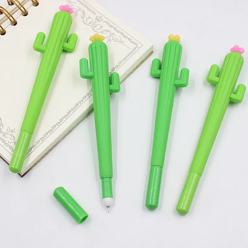 Jonvon Satone 20 Pcs Cute Creative Cactus Gel Pens Stationery Gift Gel Pen Wholesale Black Ink Office School Supplies Tools Gift