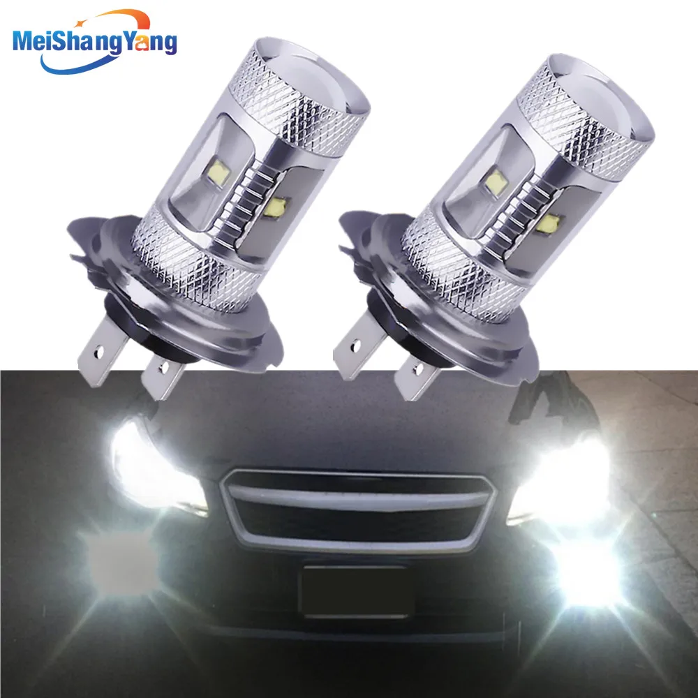 

2pcs H7 LED Bulbs Car Fog Lamp LED Chips 30W Driving Lights 6500K White Auto Lamp DV 12V 24V Replacement for Front Light