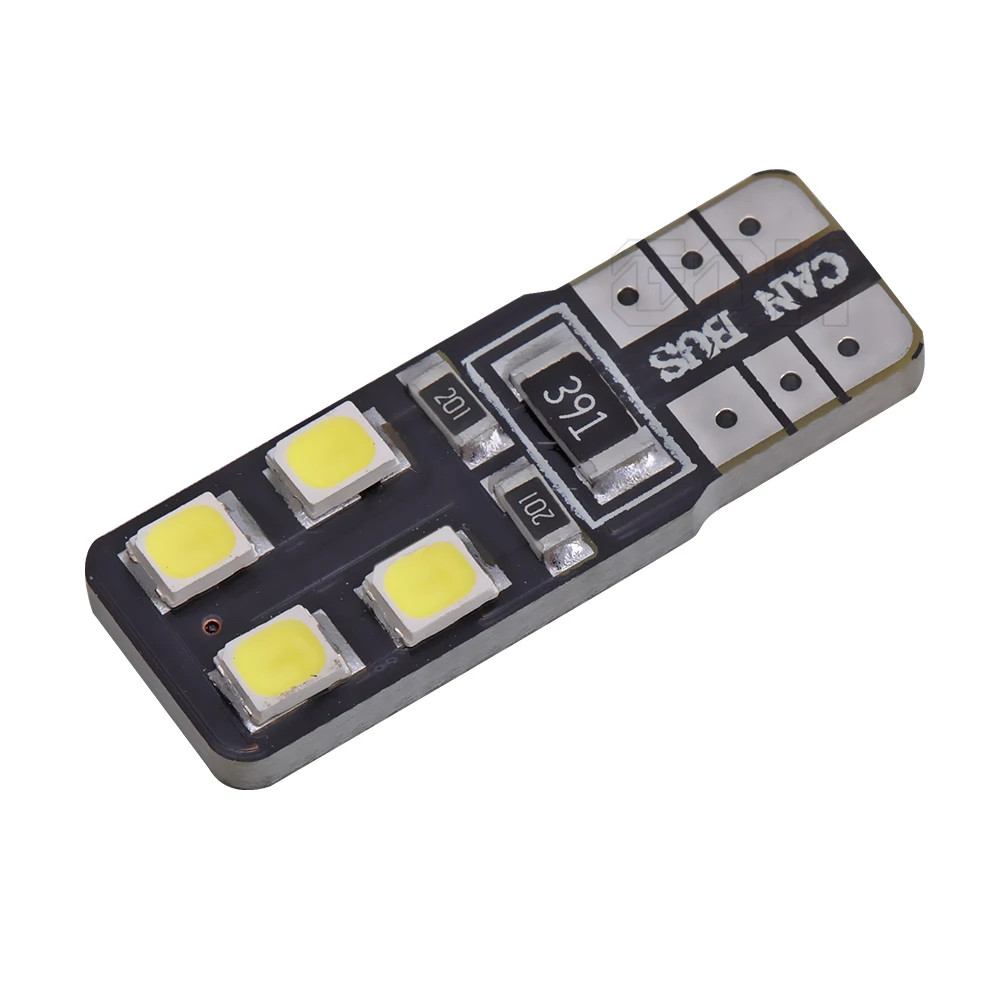 10PCS Interior Lights For Roof Car Reading Door Auto LED 12v T10 W2w Canbus 194 W5W 8smd 2835 Bulb No Error License Plate Lamp