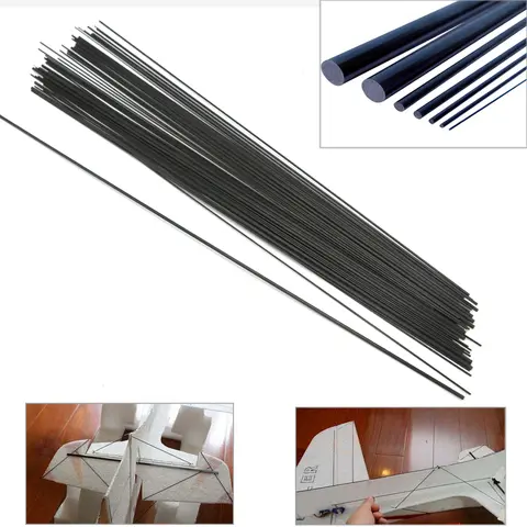 16개/묶음 RC 비행기 DIY 도구용 탄소 섬유 로드 윙 튜브 쿼드콥터 암 1mm 1.5mm 2mm 3mm 4mm 5mm 7mm (0.5m) 도매