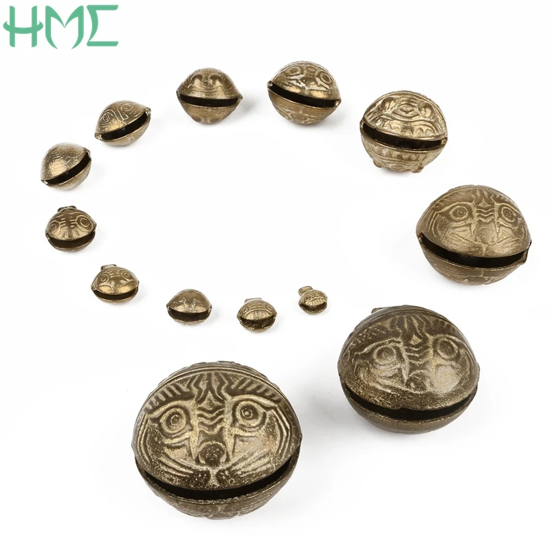 Brass Chinese Good Luck Tinkle Bell Tiger Charm for Bracelet Necklaces Anklet Jewelry Making Pet Pendants Hanging Big Hole Beads