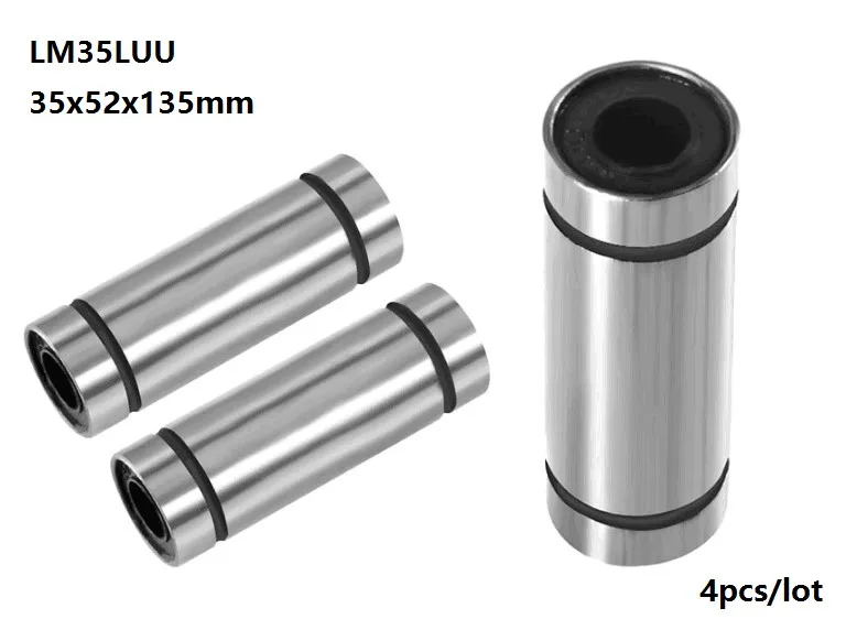 4pcs/lot LM35LUU 35x52x135mm Long linear ball bearing Bushing for 3D printer CNC router parts 35*52*135mm