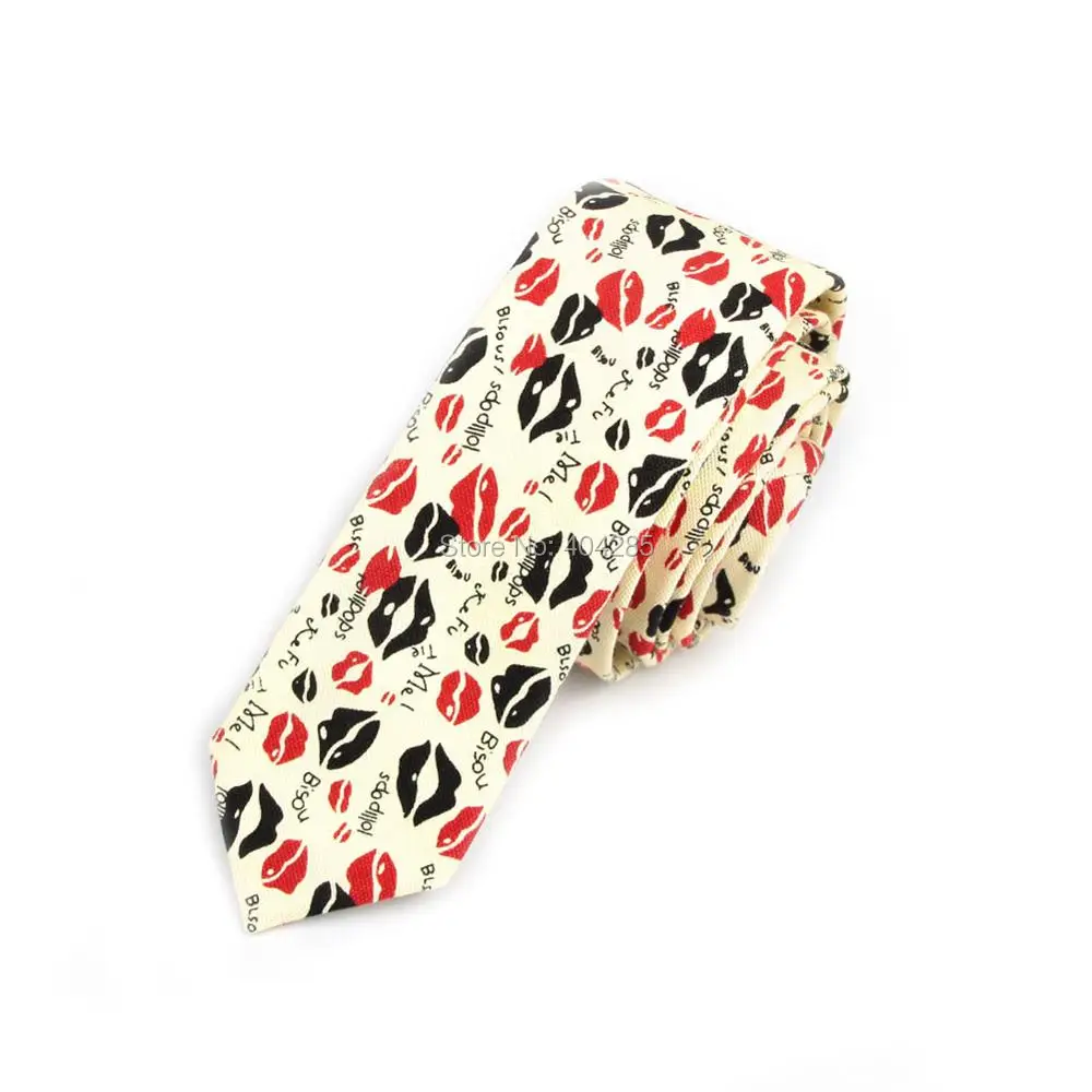 HOOYI 2019 Cotton Neck Tie Fashion Skinny Ties for men Letter Cravat Floral Gravata Slim