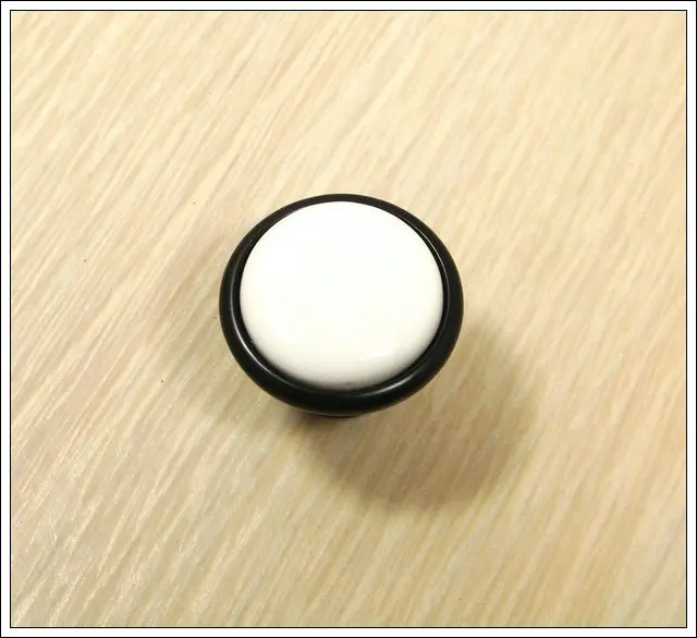 Decorative Design Black Ceramic Zinc Alloy Kitchen Cabinet Furniture Knob  (Diametre:32mm)