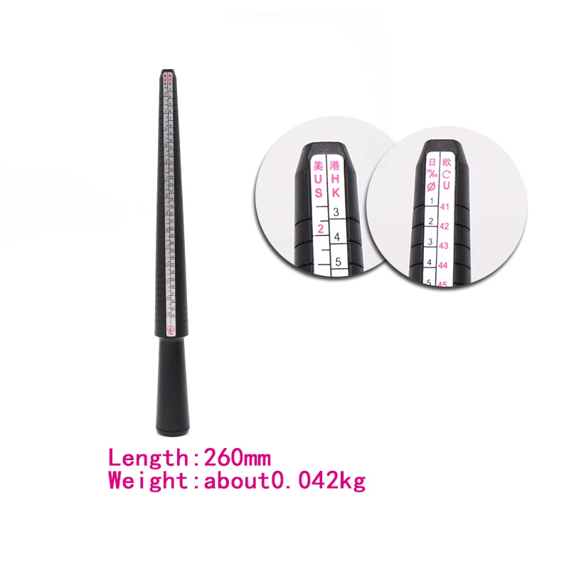 Superior Plastic Ring Size Gauges Set Measuring Ring with Rings Mandrel Sizer Finger Sizing Measuring Stick Ring Jewelry Tools