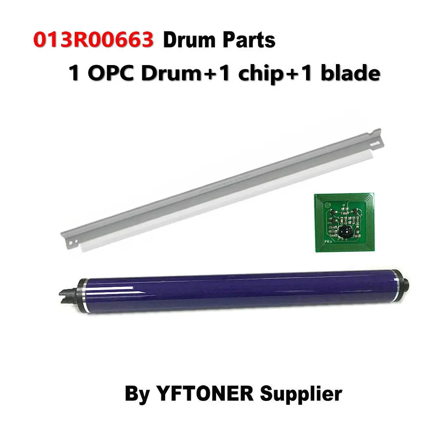 1Pack Accessories K  drum chip+ Cleaning Blade+OPC Drum for Xerox 550 560 570 C60 C70 7965 7975 013R00663 13R663 Cartridge