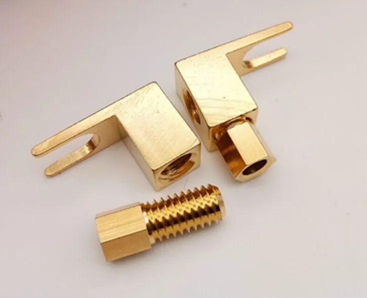 20pcs High Quality BRASS Speaker Y fork jack Connector Terminal Spade for 4mm U Banana PLUG adapter