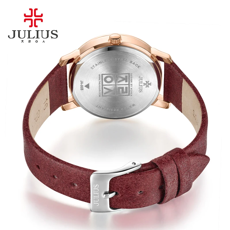 Retro Women\'s Watch Japan Quartz Big Hours Simple Fine Fashion Dress Leather Clock Bracelet Girl Birthday Gift Julius