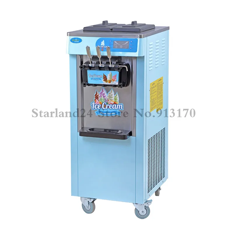 Colorful Commercial Ice Cream Machine Pink and Blue Color 20L/H 220V LED display Ice Cream Making Machines