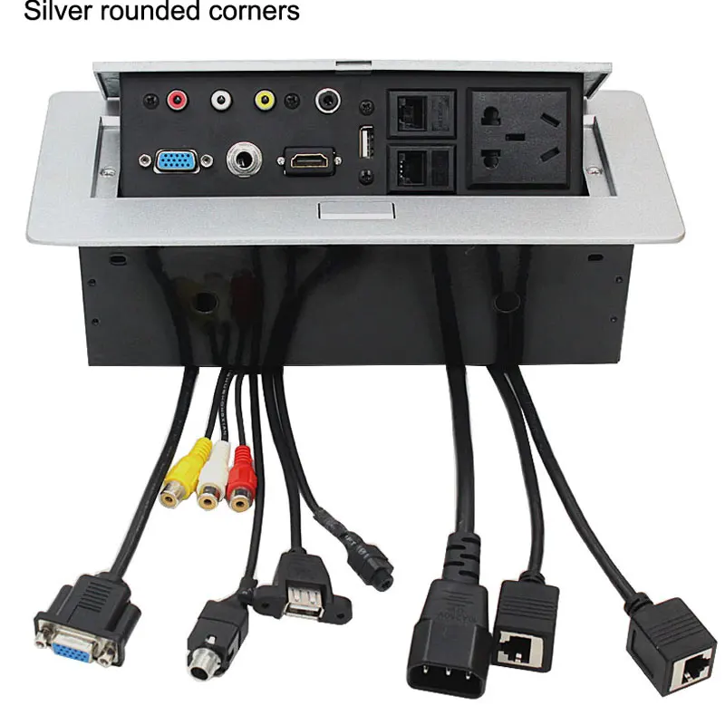 Nowy multimedialny zasilacz do komputera stacjonarnego K518 z AV VGA 3.5 Audio Free okablowanie Box Office ConferenceTable Socket Wholesale