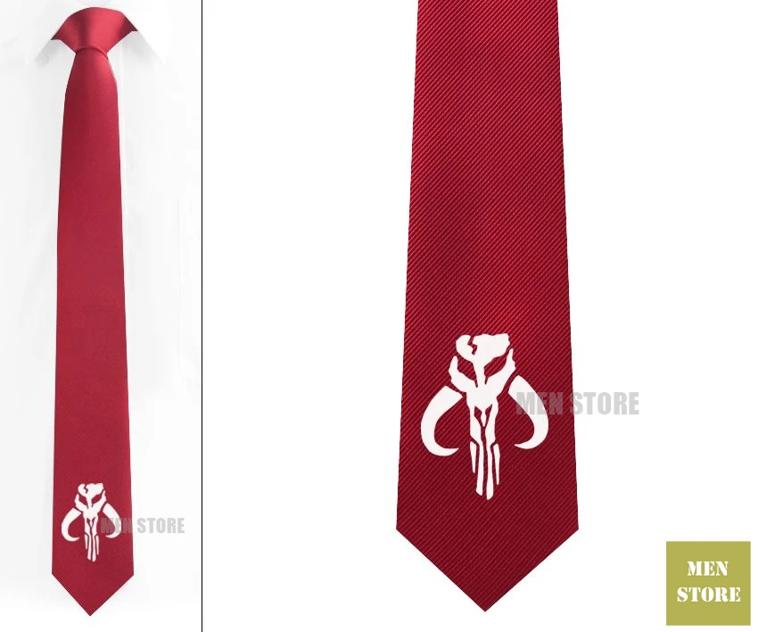 Mandalorian Boba Fett Symbol mężczyźni żakardowe tkane Skinny wąskie 2.3 "krawat 6 cm Neckwear Wedding Party Groom Tie spinki LK045M