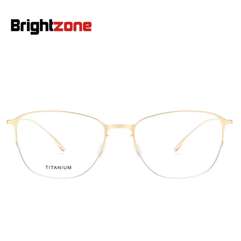 Brightzone Men Women Titanium Alloy Square Glasses Frame Exquisite Gold Wire Spectacle Frame Match Myopia Optics Eyeball