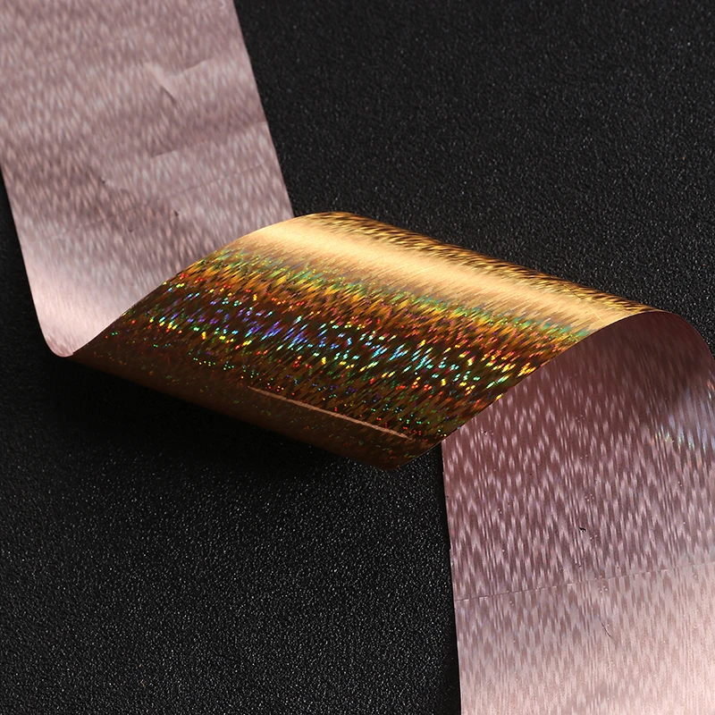 2 models 4*100cm Holo Starry Nail Foil gold Silver Plaid Line Manicure Nail Art Transfer Sticker