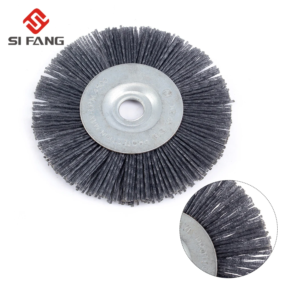 90mm/110mm Abrasive Wire Grinding Flower Head Abrasive Nylon Wheel Woodwork Polishing Brush Bench Grinder For Wood Furniture