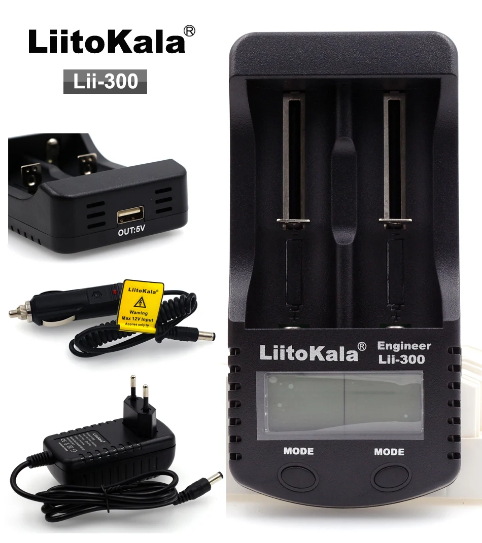 LiitoKala lii-300 LCD 18650 Battery Charger lii300 For 18650 26650 14500 10440 17500 1.2V AA AAA Ni-MH Rechargeable Battery Back