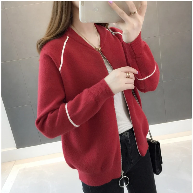 

Sweater Coats Women Autumn O-neck Knitted Long Sleeve Cardigans Sweaters Fashion Loose Casual Short Cardigan Sweater Coat FP1420