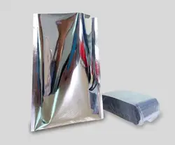 8*12cm,100pcs X Plating aluminium foil bag heat sealable - Silver metallic mylar foil plastic pouch, food storage packing bag