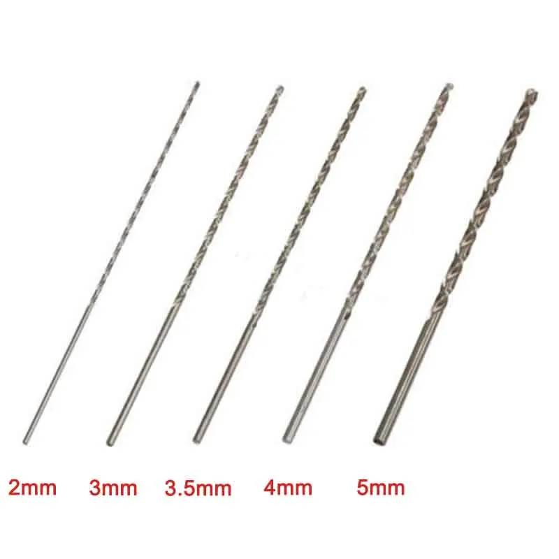 2-5mm New Diameter Extra Long HSS Straigth Shank Auger Twist Drill Bit Set 160mm