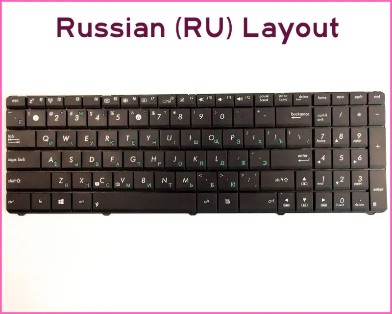 New Keyboard RU Russian Version For ASUS MP-10A73US6886 MP09Q33US-5282 MP-09Q33US-5282 N53JQ-XV1 Laptop