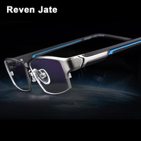 Reven Jate EJ267 Fashion Men Eyeglasses Frame Ultra Light-Weighted Flexible IP Electronic Plating Metal Material Rim Glasses